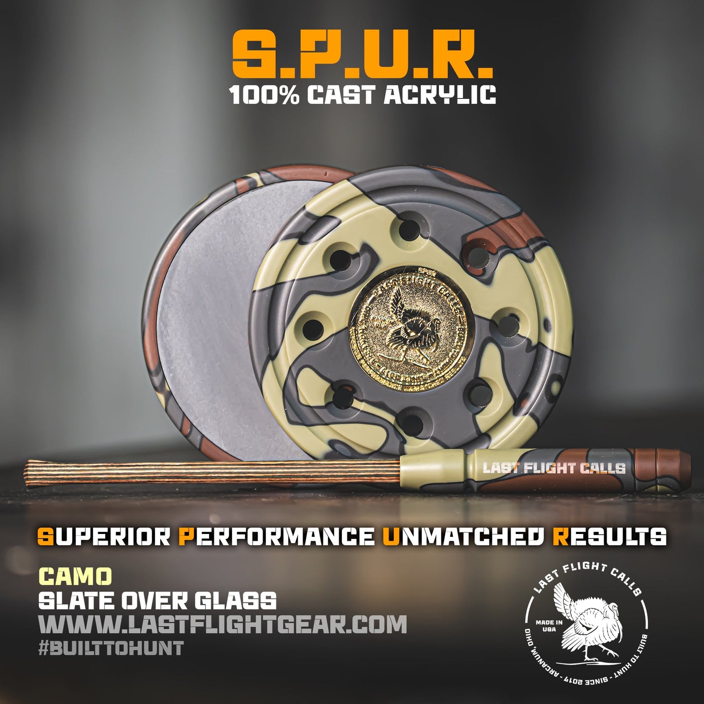 S.P.U.R. Acrylic Pot Call - Slate