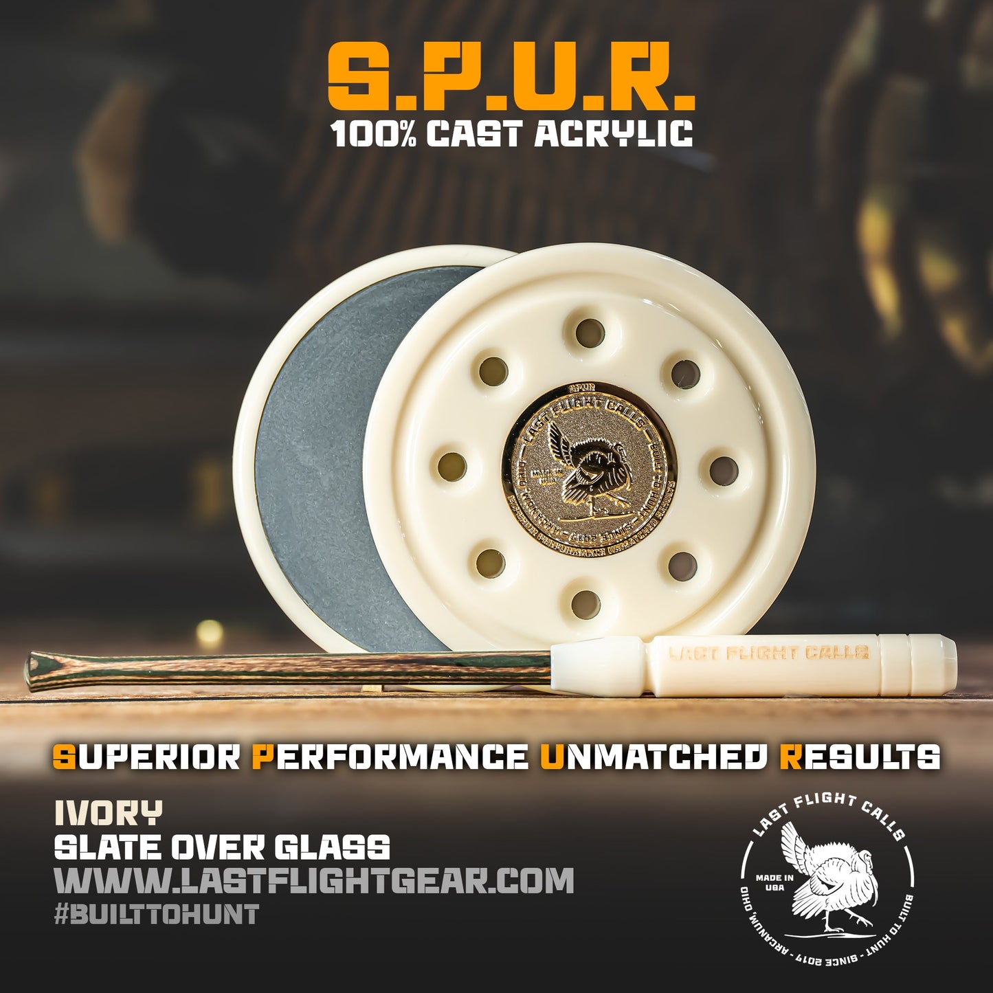 S.P.U.R. Acrylic Pot Call - Slate